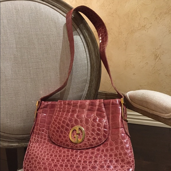 Vintage Gucci crocodile purse in dusty rose - Picture 3 of 8